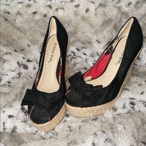 Black wedges summer shoes cute